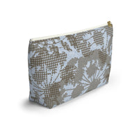 Floral Plaid Accessory Pouch w T-bottom in Aqua